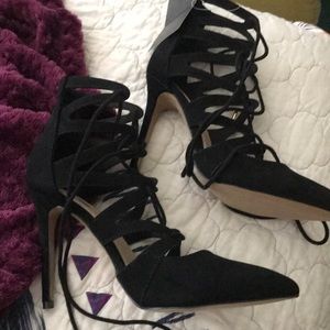 Black Lace Up Pumps